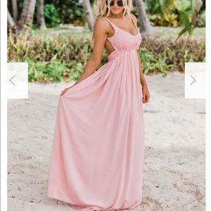Pink Lily Once in a Lifetime Light Pink Maxi Dress